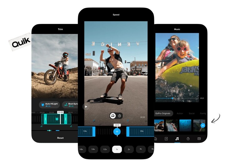 The Quik app offers several creative editing tools which will carry over to the desktop version (Image Source: GoPro)
