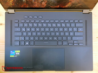 The X16's keyboard