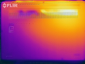 Heatmap of the bottom of the device under load