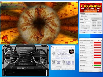 System information during a FurMark PT 100% stress test