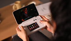 The AYANEO FLIP DS eschews a built-in keyboard for a secondary display. (Image source: AYANEO)