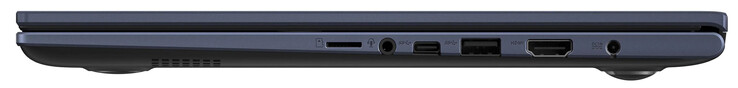 Right side: Memory card reader (MicroSD), audio combo, USB 3.2 Gen 1 (USB-C), USB 3.2 Gen 1 (USB-A), HDMI, power connector