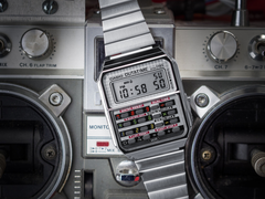 The new Casio &quot;Back to the Future&quot; CA500WEBF-1A calculator watch, pictured. (Image source: Casio)