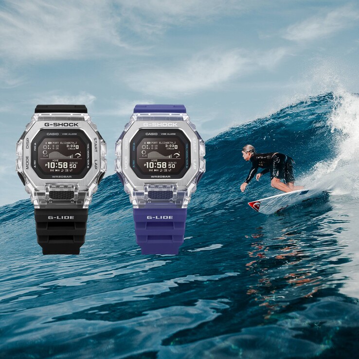 The Casio G-Lide GBX-100S-1A and GBX-100S-2A watches. (Image source: Casio)