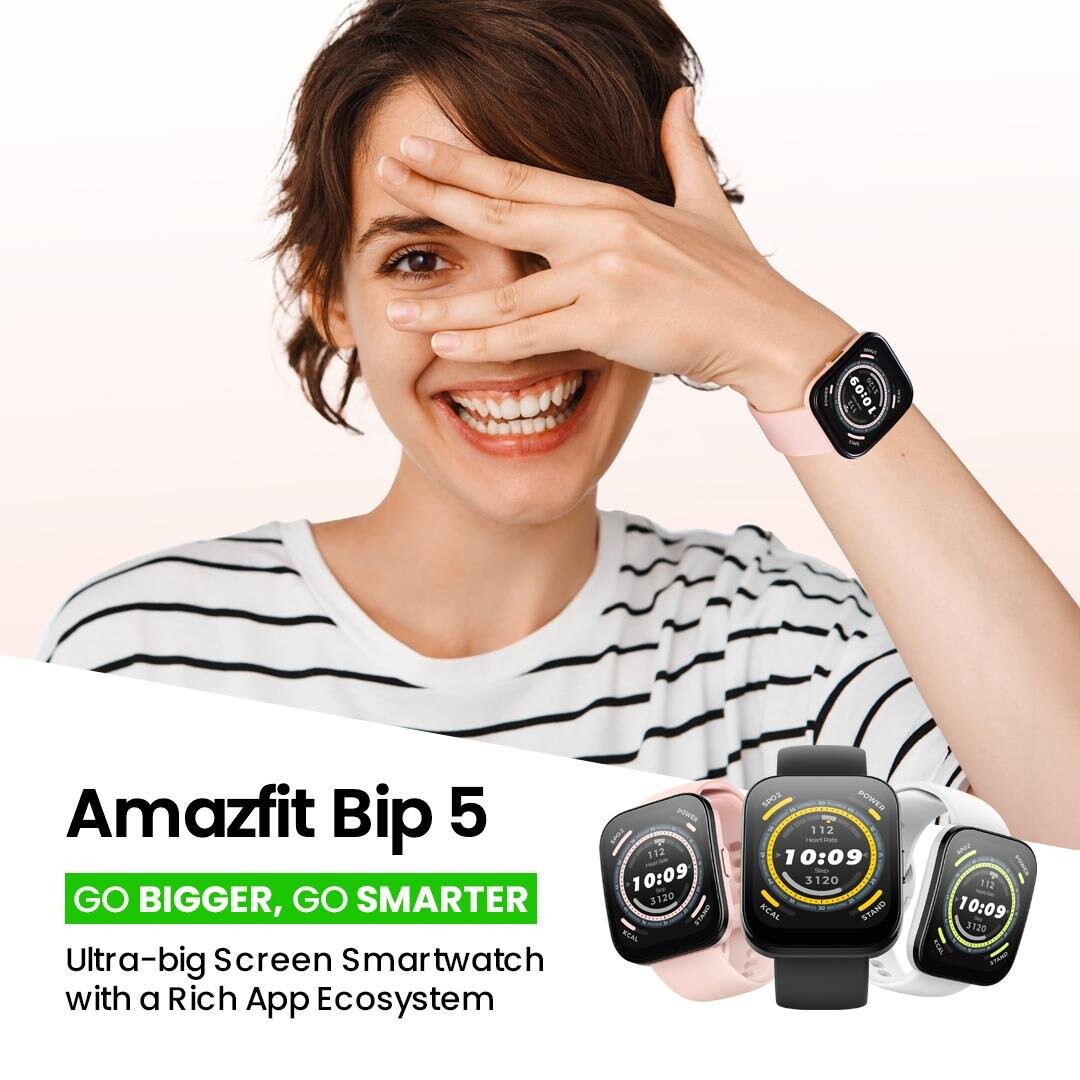 Amazfit BIP 5 Soft Black / Smartwatch 1.91 