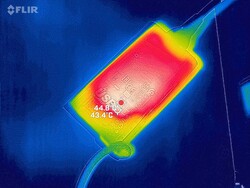 The power supply reaches up to 49 °C under load