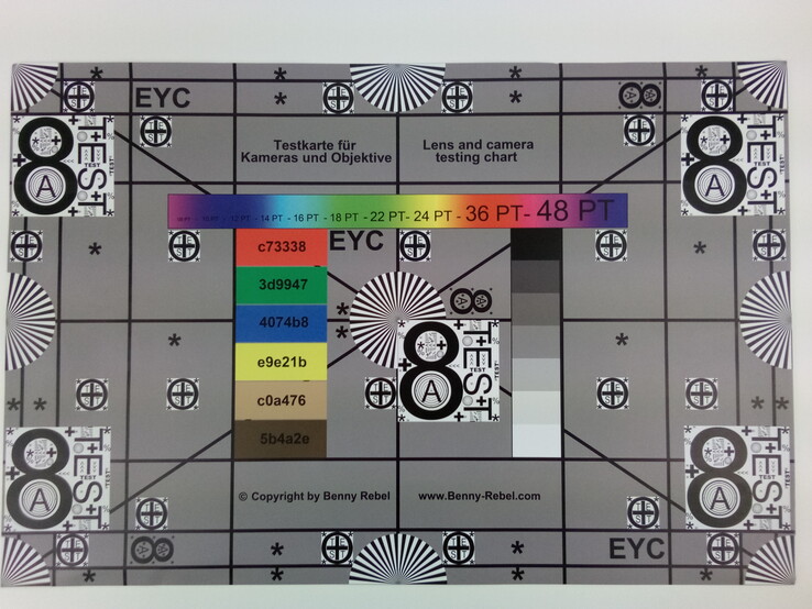 A photo of our test chart