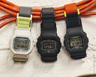 Casio adds a magnetic buckle to its classic square G-Shock. Pictured (from the left): G-Shock DW-5600MNC-7A8, DW-5600MNC-1, DW-5600MNC-8A2