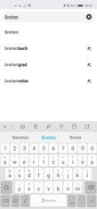 Using the default keyboard in landscape mode