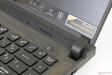 Hinges are larger, more prominent, and stiffer than on most other gaming laptops