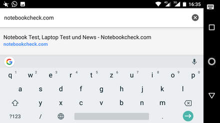 The Nokia 2 onscreen keyboard in landscape mode