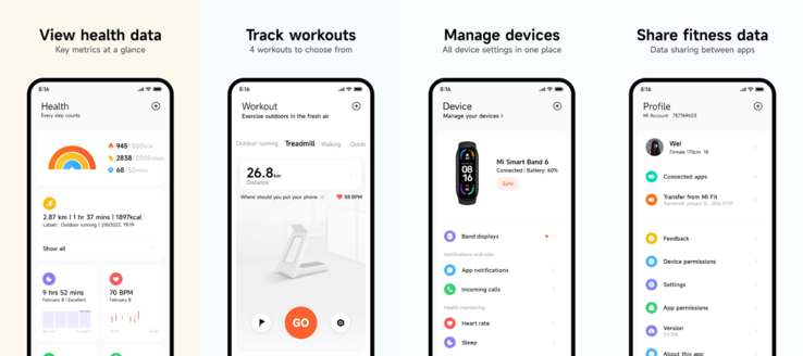 The old Xiaomi Mi Fitness app. (Image source: Xiaomi)