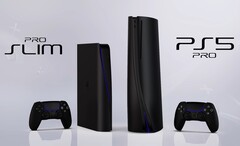 Noted designer Concept Creator came up with these designs for a black PS5 Pro Slim and PS5 Pro. (Image source: Concept Creator)
