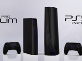 Noted designer Concept Creator came up with these designs for a black PS5 Pro Slim and PS5 Pro. (Image source: Concept Creator)
