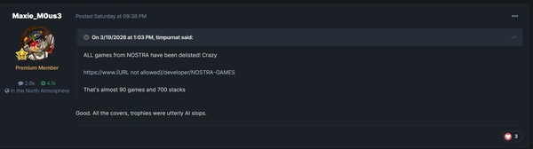 Post about PS Store shovelware removal@PSNProfiles