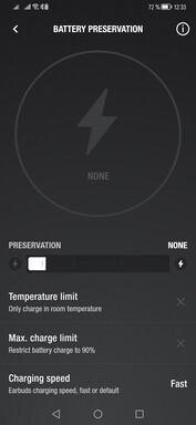 Battery charging settings