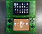 An alleged look at the Anbernic RG DS in a translucent green finish. (Image source: via Retro Handhelds)