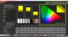 CalMAN ColorChecker (mode: Native, target color space P3)