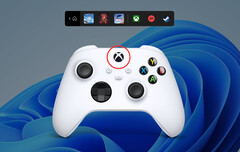 The new controller bar is a simplified form of the Xbox Game Bar. (Image source: Microsoft)