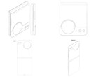 Samsung patent showing a flip phone design from different angles.