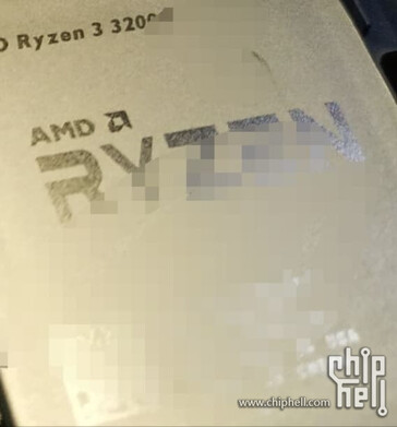 Close-up of supposed AMD Ryzen 3 3200G. (Source: Chiphell)