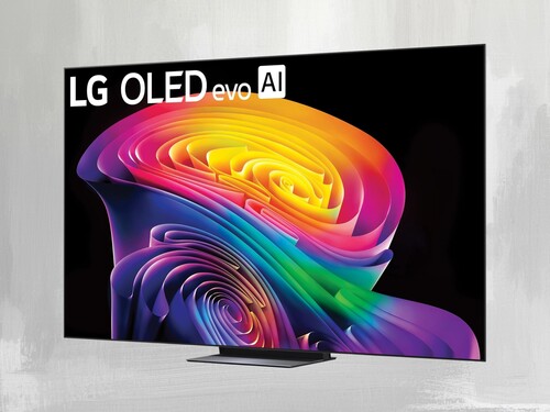 Front of 83-inch LG C6 Tandem OLED TV shown at angle