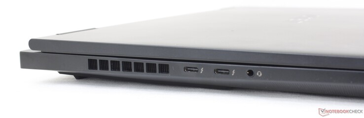 Left: USB-C 3.2 Gen. 2 + Thunderbolt 4 w/ Power Delivery + DisplayPort 1.4, 3.5 mm headset