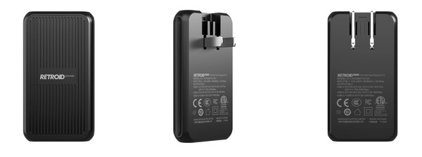 The Retroid Pocket Charger has dual USB port and a foldable plug.