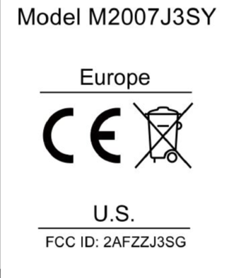 The Mi 10T's certification labels. (Image source: FCC)