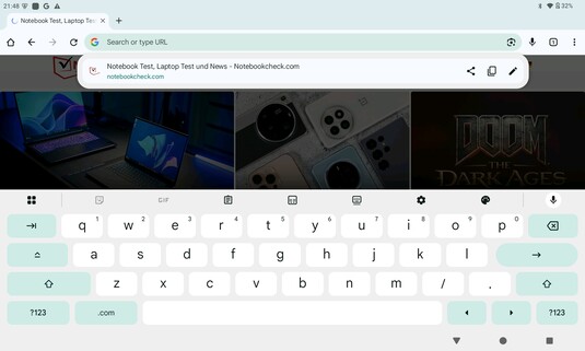 Keyboard horizontal