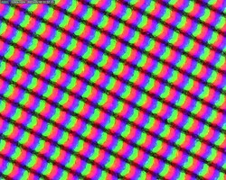 Subpixel matrix behind matte display surface