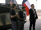Elon Musk announces Tesla Lithium next to the Cybertruck in Texas (image: Tesla)