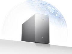 The NAS starts at around $338 in China. Pictured: a promo picture with the side view of the system.