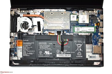 2019 Vaio SX14 for comparison. Note the older motherboard and layout