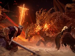 Elden Ring Nightreign co-op gameplay against Tricephalos. (Image source: Steam)