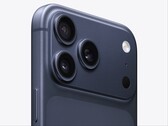 Close up of iPhone 17 Pro Max in Deep Blue color. (Image source: Apple)
