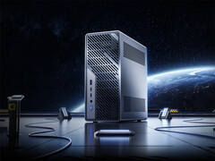 The Minisforum MS-02 Ultra weighs around 3.45 kg before including a desktop graphics card. (Image source: Minisforum)