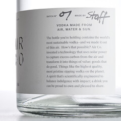 AIR Vodka with biodegradable labels