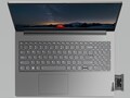 The Intel version of the ThinkBook 15 Gen2 has a compartment on the side to hold a pair of Bluetooth earbuds for video conferencing. (Source: Lenovo)
