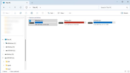 The two Ventoy partitions