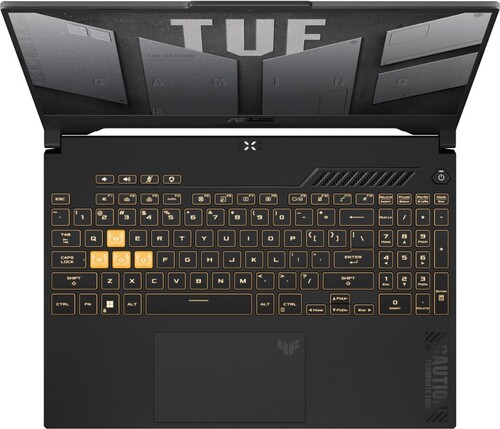 The TUF F15 has a single-zone RGB keyboard (Image: Asus)