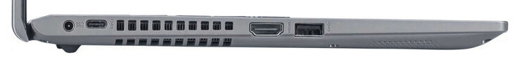 Left side: Power port, USB 3.2 Gen 1 (USB-C), HDMI, USB 3.2 Gen 1 (USB-A)