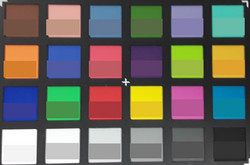 ColorChecker Passport. The reference color is in the bottom half of each square.