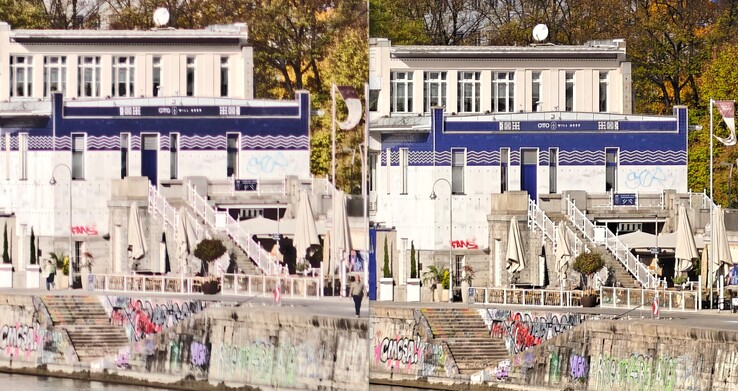 200-megapixel crop: Oppo on the left, Vivo on the right.