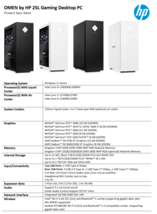 HP Omen 25L specifications (image via HP)