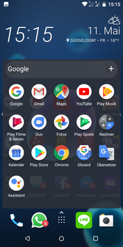 A folder, which contains Google apps, is preinstalled.