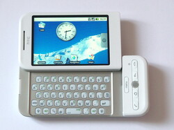 The HTC Dream, which released with Android 1, featured the now-famous clock widget by default. (Image via Wikimedia Commons)