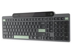 The Lenovo Self Charging Bluetooth Keyboard in gray/black.