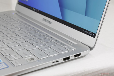 Display suffers from no teetering when typing. However, the hinge becomes weak at wider angles