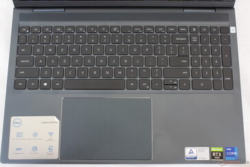 Key size and layout are largely the same as on the Inspiron 15 7506 2-in-1 except that the dedicated PgUp and PgDn keys have been removed